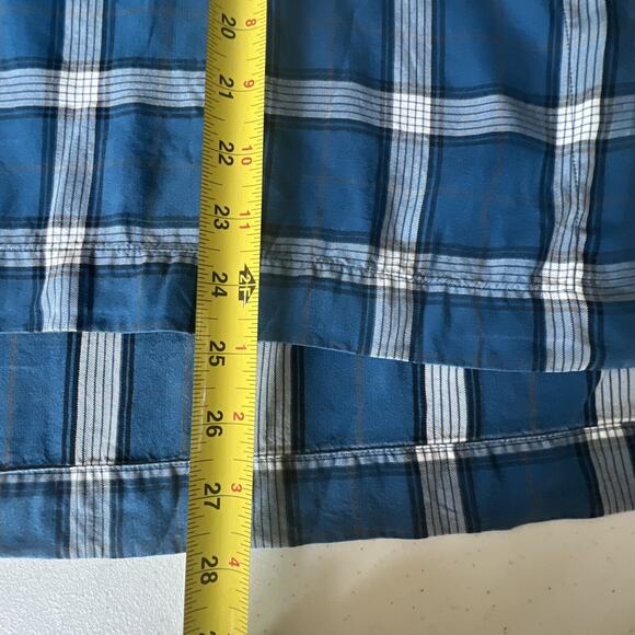 J. Jill Atlantic Plaid Tunic Top size XS Petites Hi-lo Button Back blue - Picture 9 of 15